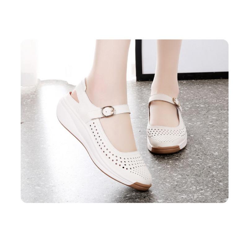 Muffin Rutschfeste Dicke Sohle Sandalen Damen Neu Lässig Atmungsaktiv Schweißschuhe Große Größe