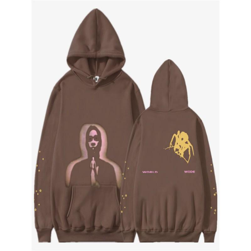 Herren Übergroßes Kapuzenpullover-Set Mit Spinnennetz-Grafikdruck Winterlich Warm Fleecegefüttert Streetwear