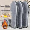 Winter Fleece-Lined Thickened Insoles with Soft Faux Rabbit Fur, Sweat-Absorbent, Odor-Resistant, Felt Cotton for Men's Warmth