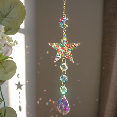Colorful Shiny Gardening Sun Catcher Cute Dreamy Hanging Catcher Ornaments DIY Crystal Wind Chime Lighting Decor