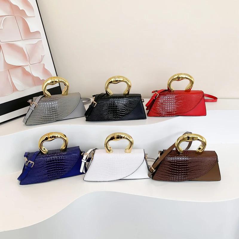 PU Solid Alligator Shoulder and Crossbody Bags Personality Designer Style High Quality Hand Bags for Women Fashion Hot Sale