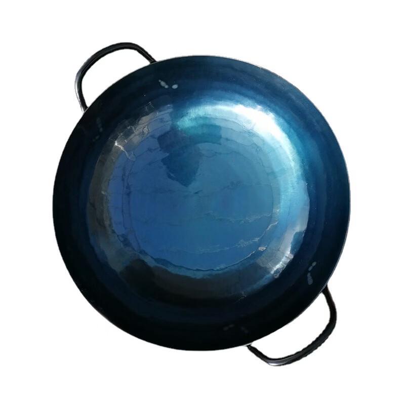 Wutuo Non-Coated Wrought Iron Double Handle Wok