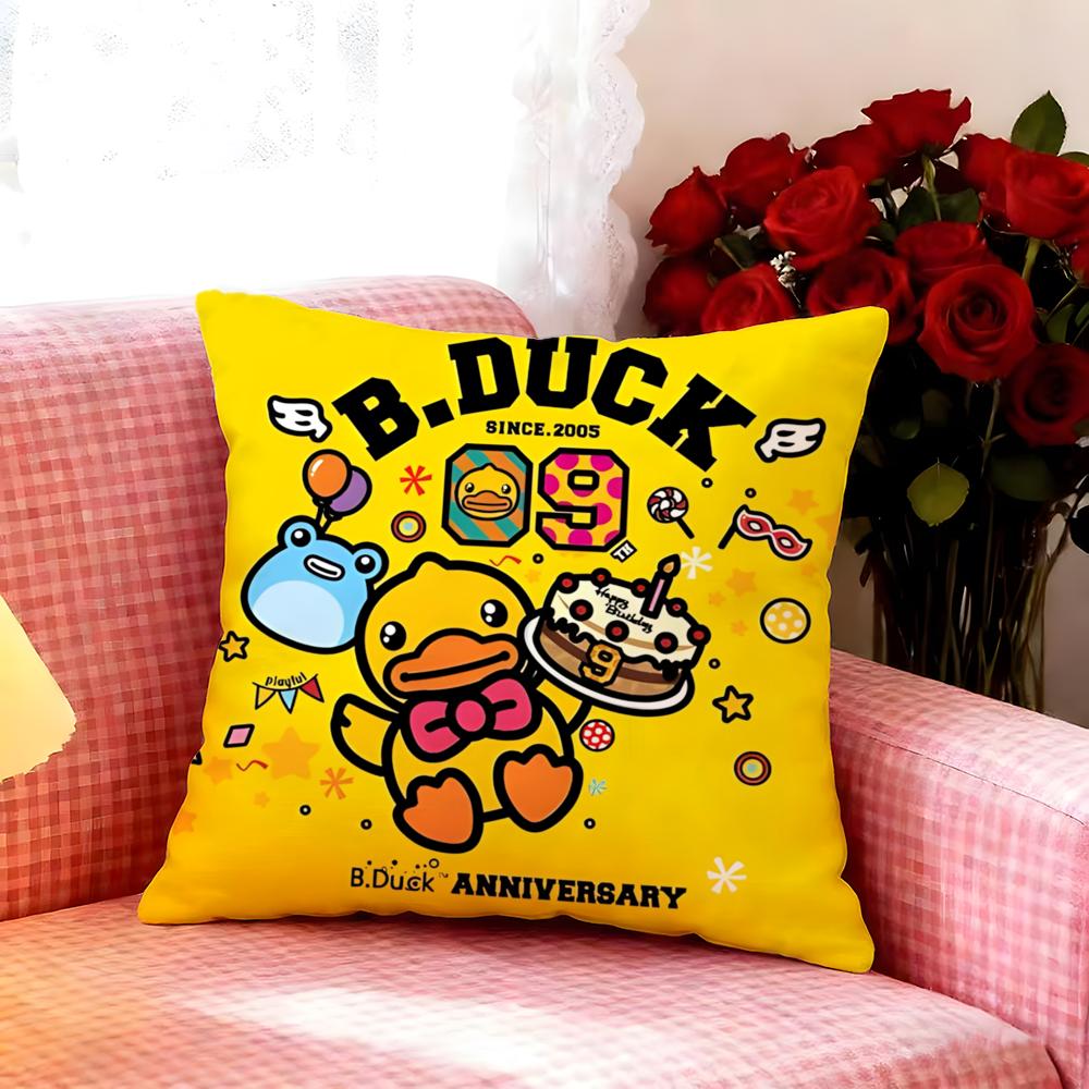 Cute Brand B-B.Duck Cushion Cover Premium Soft Pillowcase Skin-Friendly Breathable Multi-Purpose For Home Office Travel