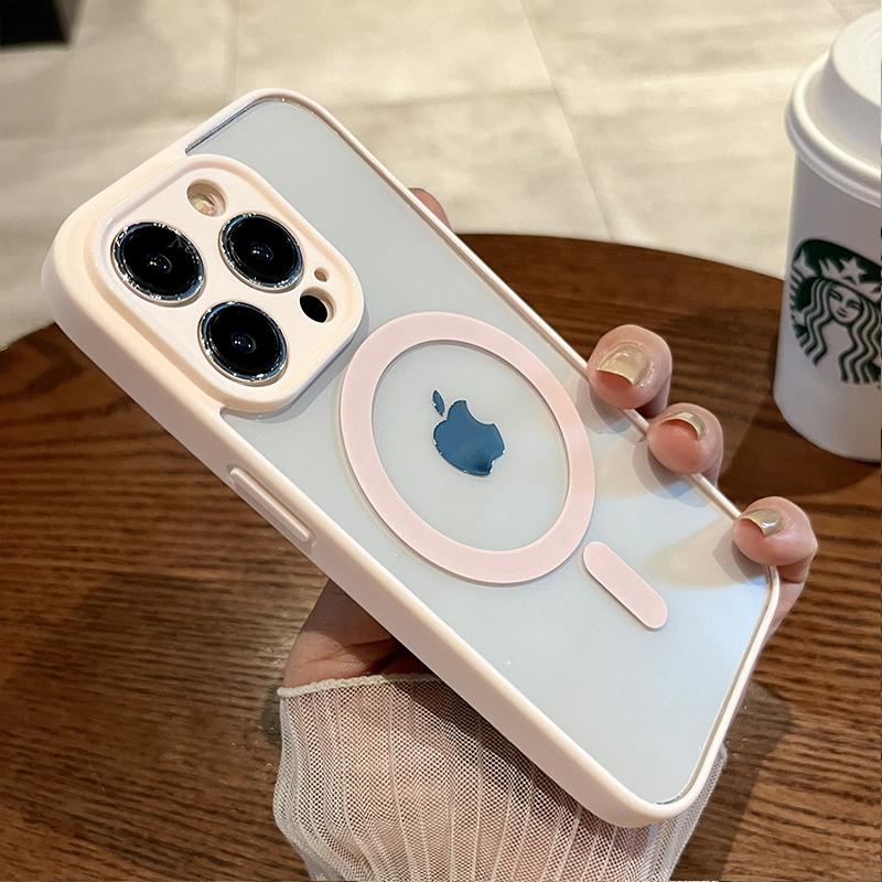 Für Magsafe Magnetische Kabellose Lade Handyhülle Für iPhone 15 14 13 12 11 Pro Max 15 Plus Luxus Acryl Hart Rückseite Klare Hülle