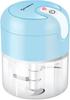 Electric Garlic Chopper, Mini USB Charging Wireless Food Processor with 304 Stainless Steel, 3 Sharp Blades, Port