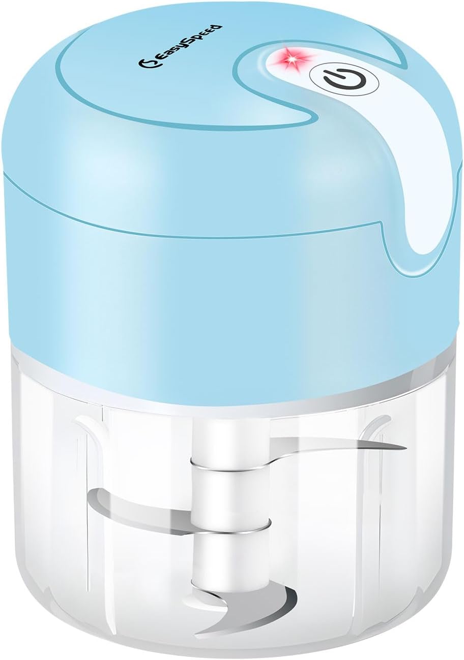 

Electric Garlic Chopper, Mini USB Charging Wireless Food Processor with 304 Stainless Steel, 3 Sharp Blades, Port United States