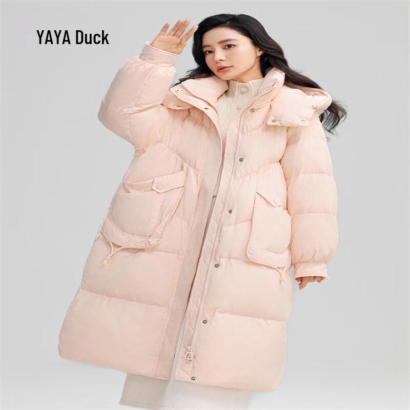 YAYA Women's Knee-Length Hooded Down Jacket YE4B613841A
