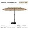 Large Outdoor Cafe & Terrace Sun Umbrella with Three-Head Center Pole