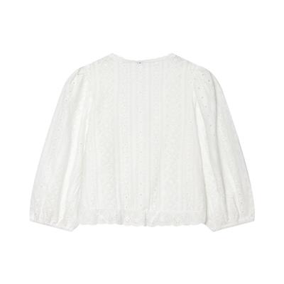 European and American Style, New Women's Clothing, Foreign Style, Fashionable Style, Embroidered Hollow Shirt 2731689