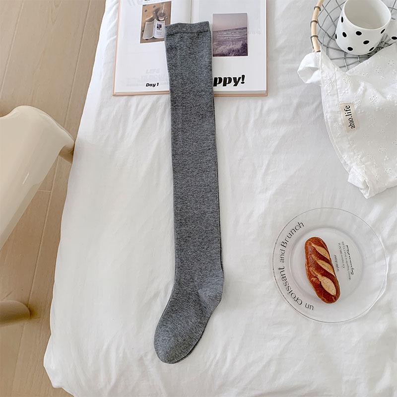 Knee Socks Children'S Black Thin Leg Stockings Ins Spring And Autumn Outer Wear Japanese College Style Solid Color Versatile Jk Socks
