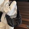 Japanese new product student casual lightweight pleated tote bag women's fashion versatile large-capacity simple commuter messenger bag