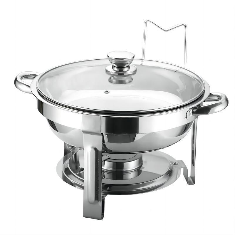 Stainless Steel Round Chafing Dish with Hangable Heat Preservation Container