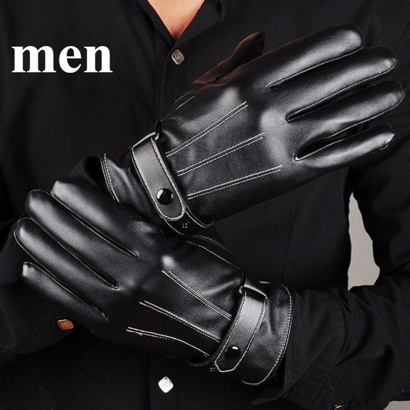 

Чоловічі та жіночі зимові велосипедні шкіряні рукавички Теплі з оксамитом Жіночі сенсорні чоловічі мотоциклетні зимові рукавички Щільні вітрозахисні корейські стилі