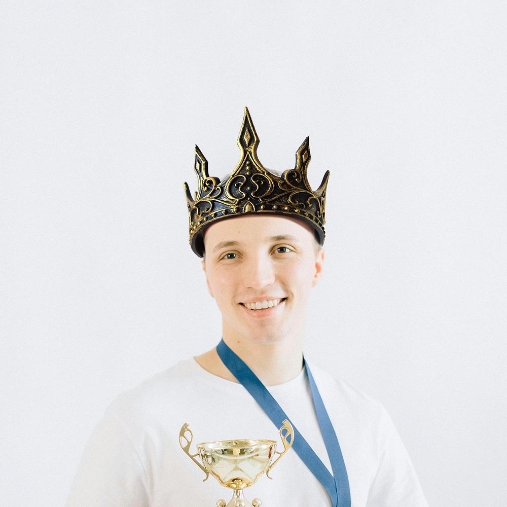 Latex Foam Medieval King Crown Costume Prop for Halloween and Stage Performance
