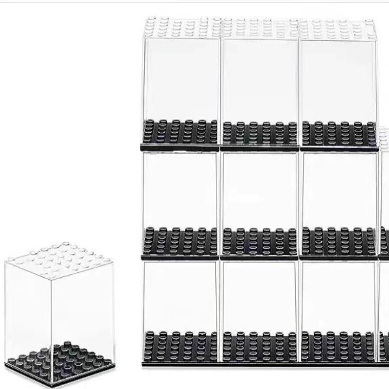 Clear Stackable Building Block Display Box Dustproof Transparent Compatible Minifigures Storage Case for Home Brick Collection