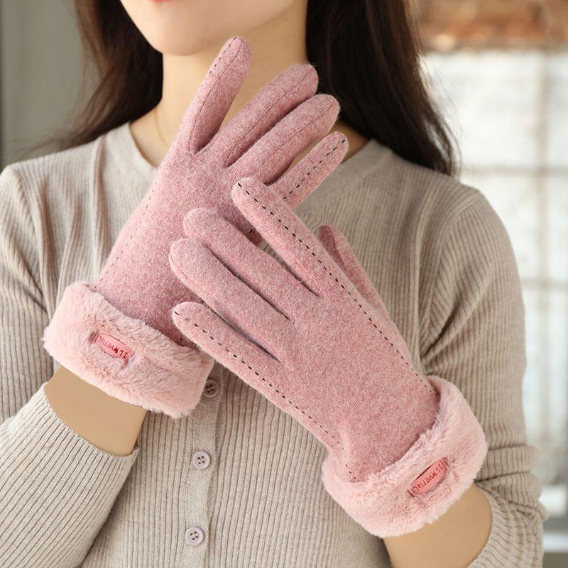 Women s Winter Touchscreen Cashmere Wool Gloves – Cute, Thick, and Warm for Cycling and Skiing. One Size