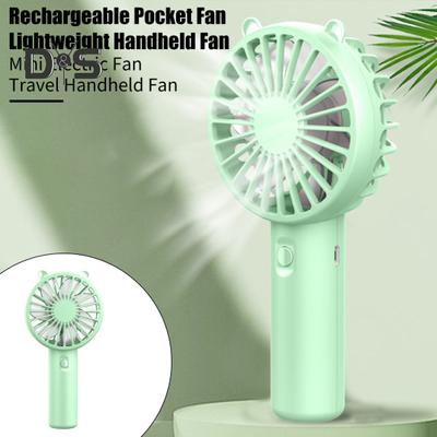 Handheld Small Fan with 3 Speed Settings Strong Airflow Low Noise USB Rechargeable Battery Operated Pocket Fan