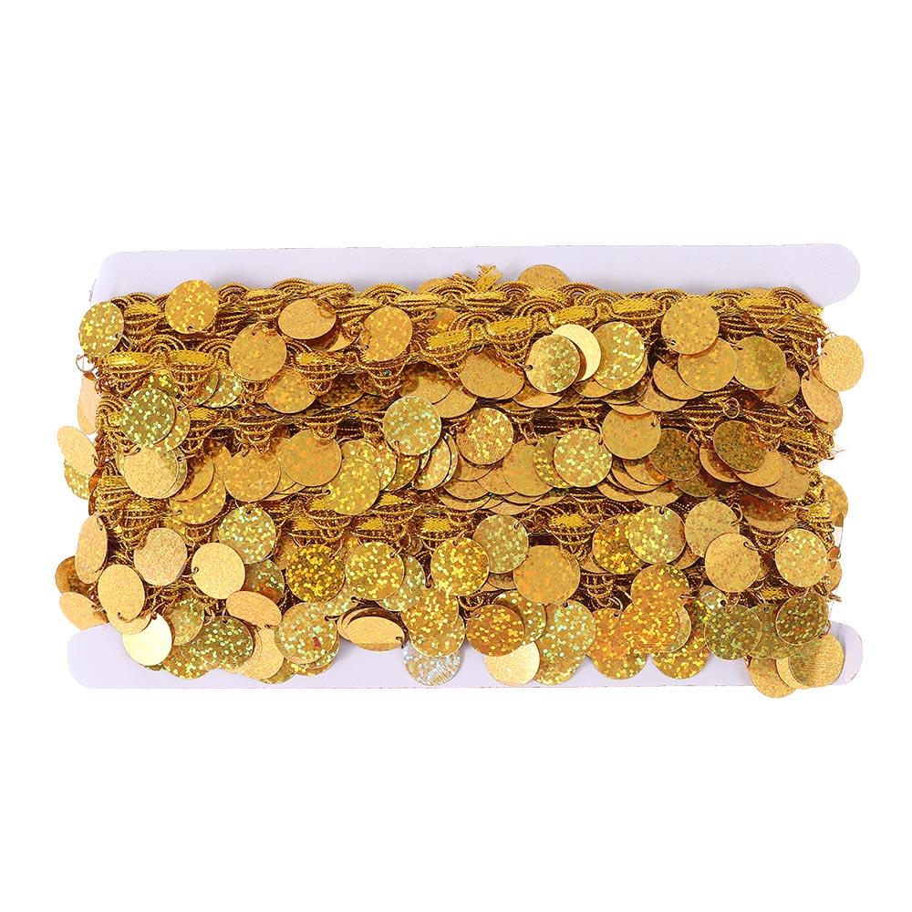 Sewing Supplies Gold Tassel Trim Polyester Sequin lace Sewing Ribbon DIY