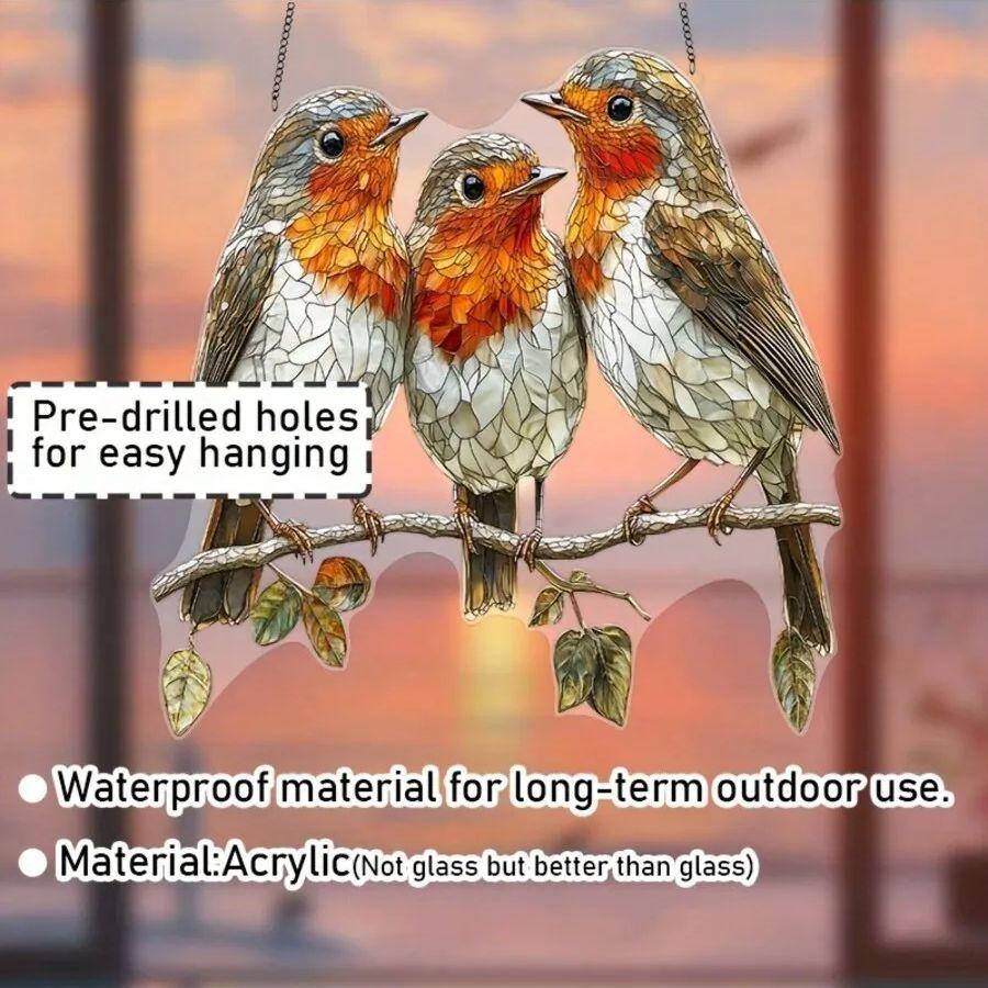 1pcs Three Little Bird Pendant, Artistic Decoration for Bedroom, Garden, and Courtyard - Ideal Gift for Friends and Family