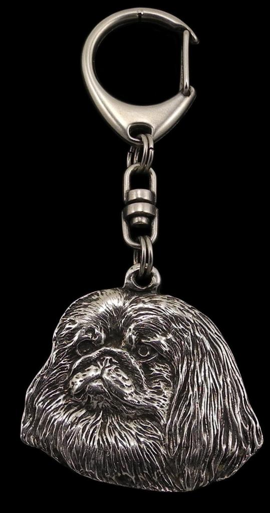 Pekingese, Pekinese, Peke - Silver-plated Key Ring with Dog, Handbag Decoration, Backpack Pendant by Art-Dog Brand