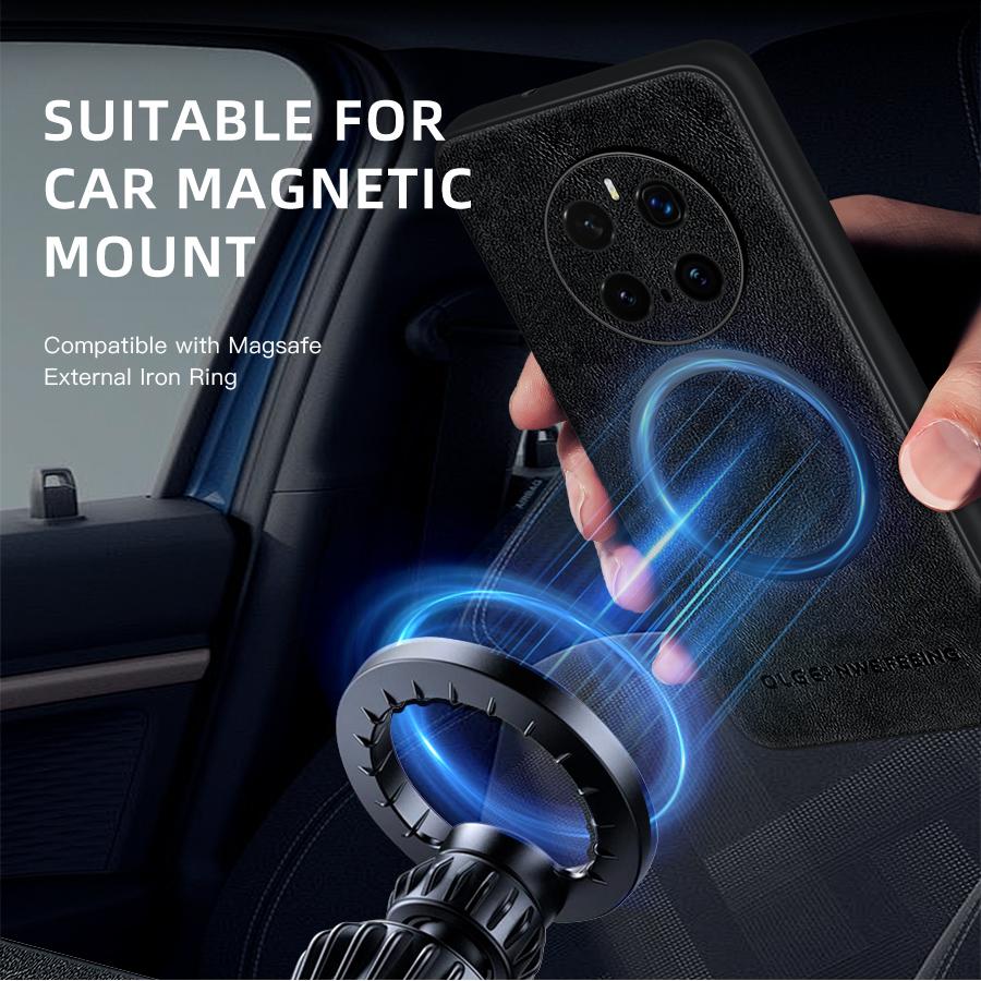 Klasická kožená bezdrátová nabíječka pro magnetické pouzdro MagSafe pro Honor Magic7 Pro Magic 7 Pro 5G Měkký zadní kryt