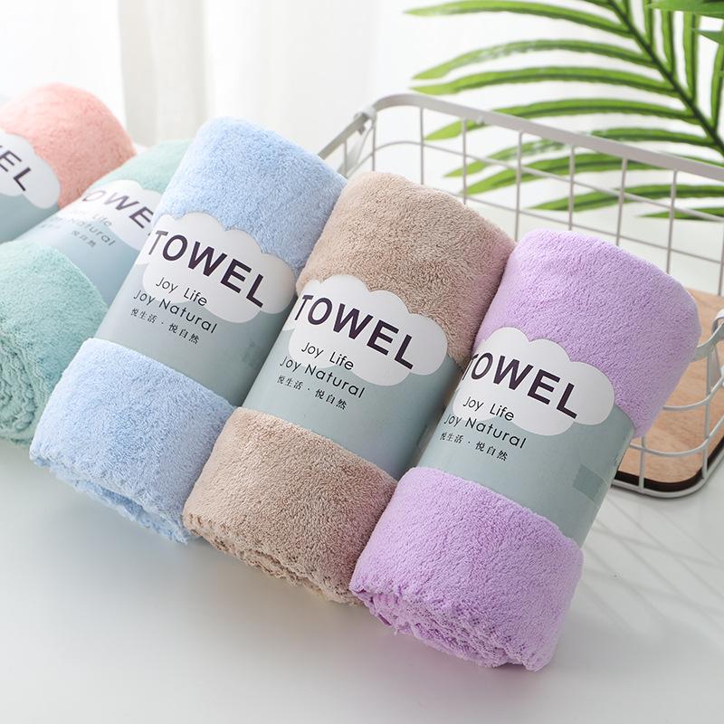 1PC 35*75cm Towel Coral Velvet Towel Strong Water Absorbing Soft Face Washing Towels Soft Absorbent Face Bath Towel Set