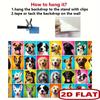 2D Cute Puppy Head Grid Background Cloth Dog Lover Home Wall Decor