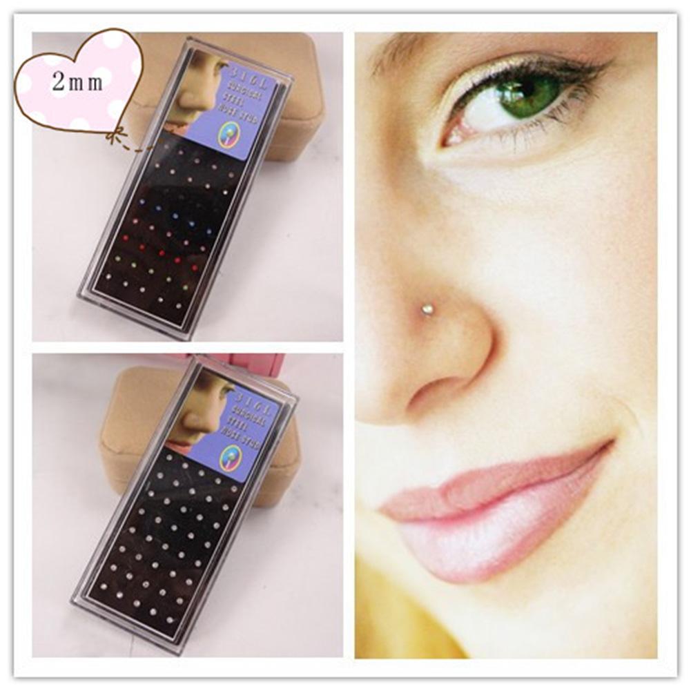 40 Stück 1,8 mm Unisex Mode Einfacher Nasenstecker mit rundem Kopf Körperschmuck Piercings