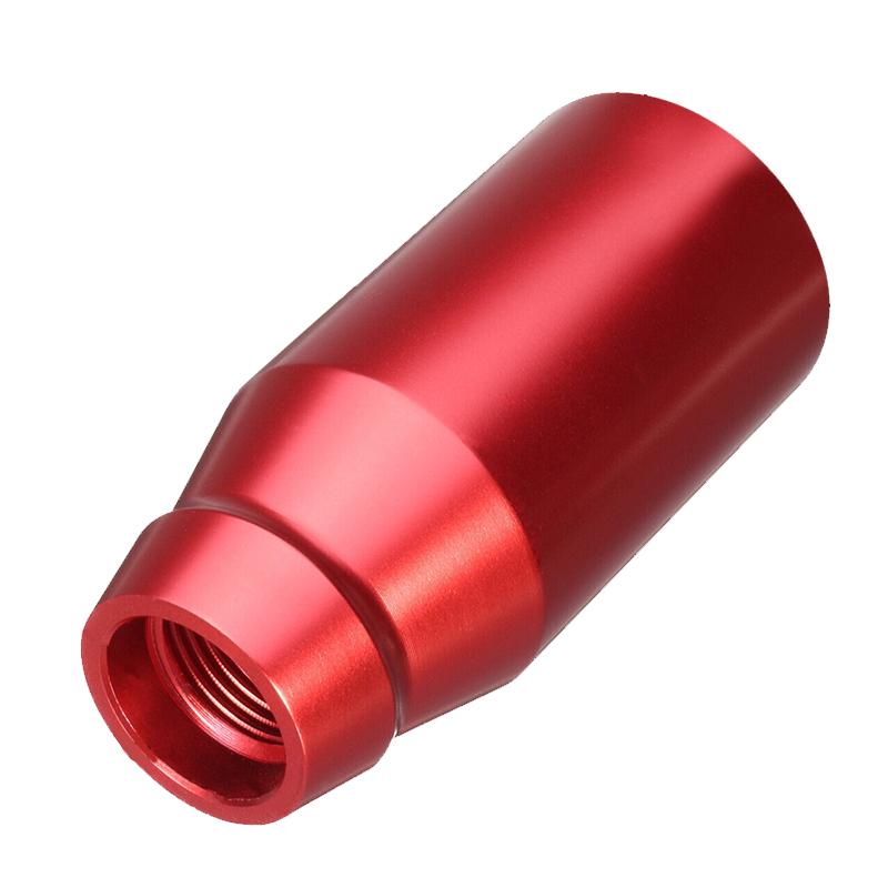 Red 5 Speed Car Manual Aluminium Alloy Gear Stick Shift Knob Shifter Lever Head with 3 Adapter