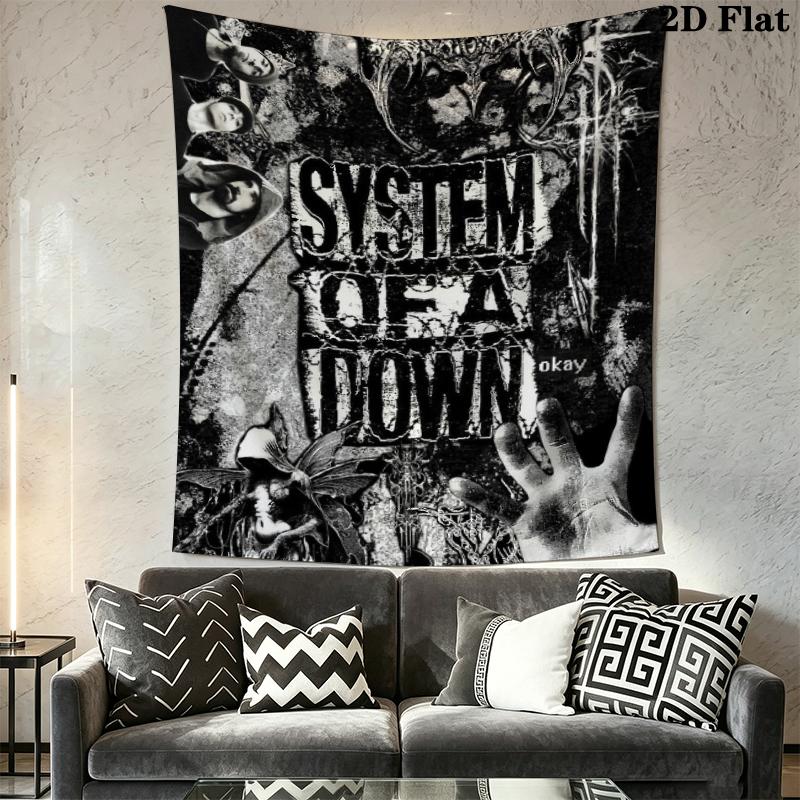 system of a down Wall Tapestry Aesthetic Wall Hanging Printed Fabric Blanket Decorative Tapestries for Bedroom Living Room Home Decor
