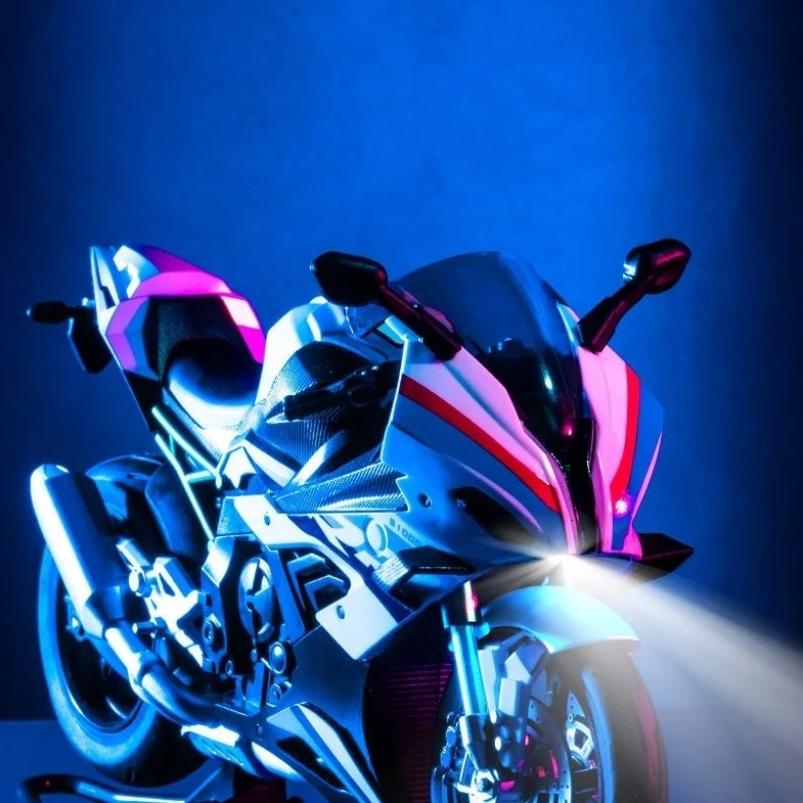 1/10 Scale for BMW S1000RR Motorcycle Model Simulation AlloyLocomotive Figure Ornament Toy Car Boy