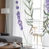 Fialová Levandulová Zelené Listy Rostlina Pole Okno Tylové Záclony do Obývacího Pokoje Ložnice Hotel Luxusní Dekorace Průsvitné Záclony