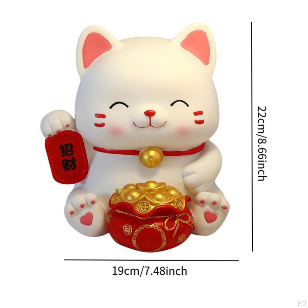 Fortune Kitten Saving Pot, Cat Figurine, Lucky Statue, Money Animal Piggy Bank for