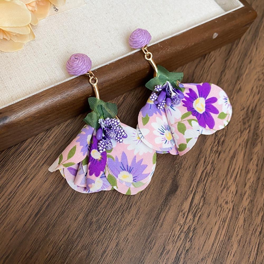 Sweet Flower Dangle Earrings Exaggerated Petals Stud Earrings Trendy Beach Earrings  Gift