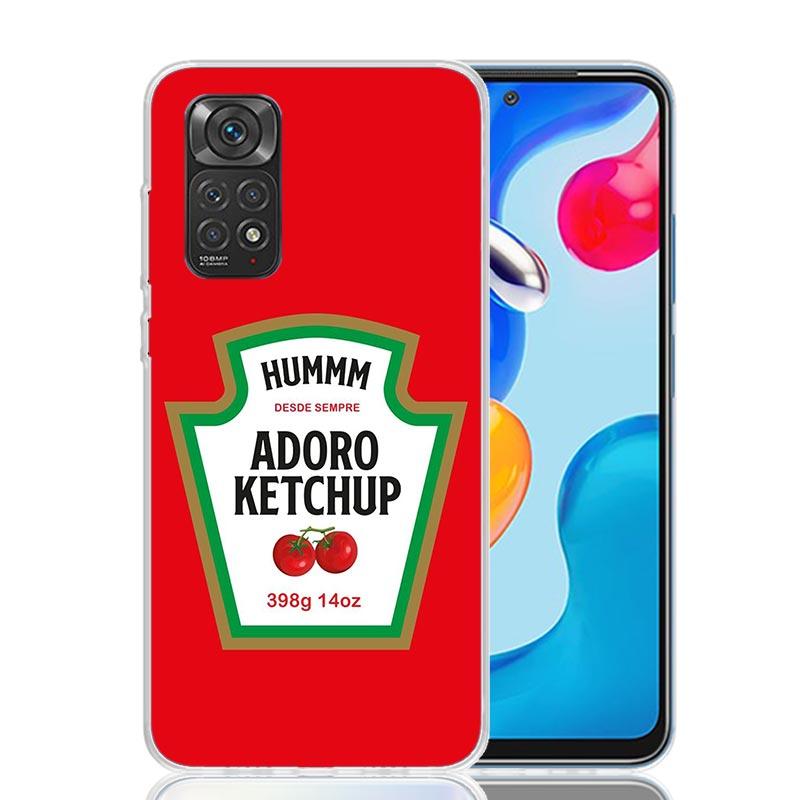 Lamb Heinz Tomato Ketchup Phone Case For Xiaomi Redmi Note 13 14 15 Pro Plus 12S 12 14S 11S 11E 10 10S 11 11T 5G 4G Cover Coque