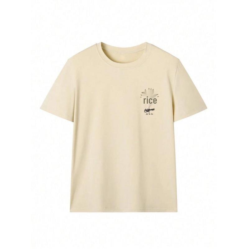 Women's Coconut Tree & Letter Print Drop Shoulder Tee
