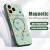 Cute Cartoon Love Hearts Case For iPhone 17 Pro Max Funda iPhone 16 15 14 13 Pro Max Magnetic For Magsafe Hybrid Slim Matte Cover