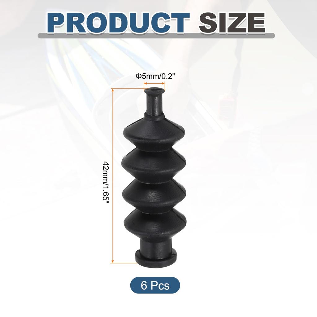 Uxcell 6pcs 42mm Waterproof Pushrod Rubber Seal Bellows for RC Boats, Brushless Electric Boats, and Cars