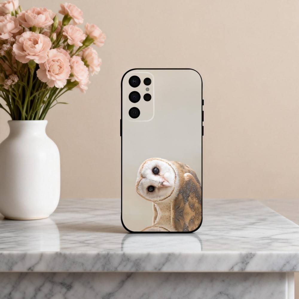 Cute Owl Art Phone Case For Samsung S25,S24,S21,S22,S23,S30,Ultra,S20,Plus,Others Soft Black Case