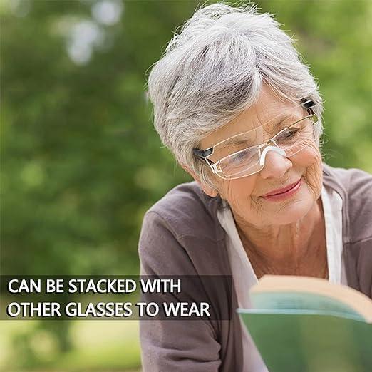 300% Magnifying Glasses Reading Magnifying Glasses, Portable Reading Magnifier with Glasses Case for Close Work, Anti-Blue Light