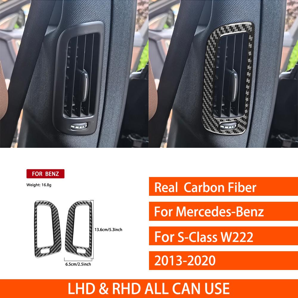 For Benz S-Class W222 2013- Real Carbon Fiber Sticker Inner Door B-pillar Air Vent Panel Car Accessories Interior decorative