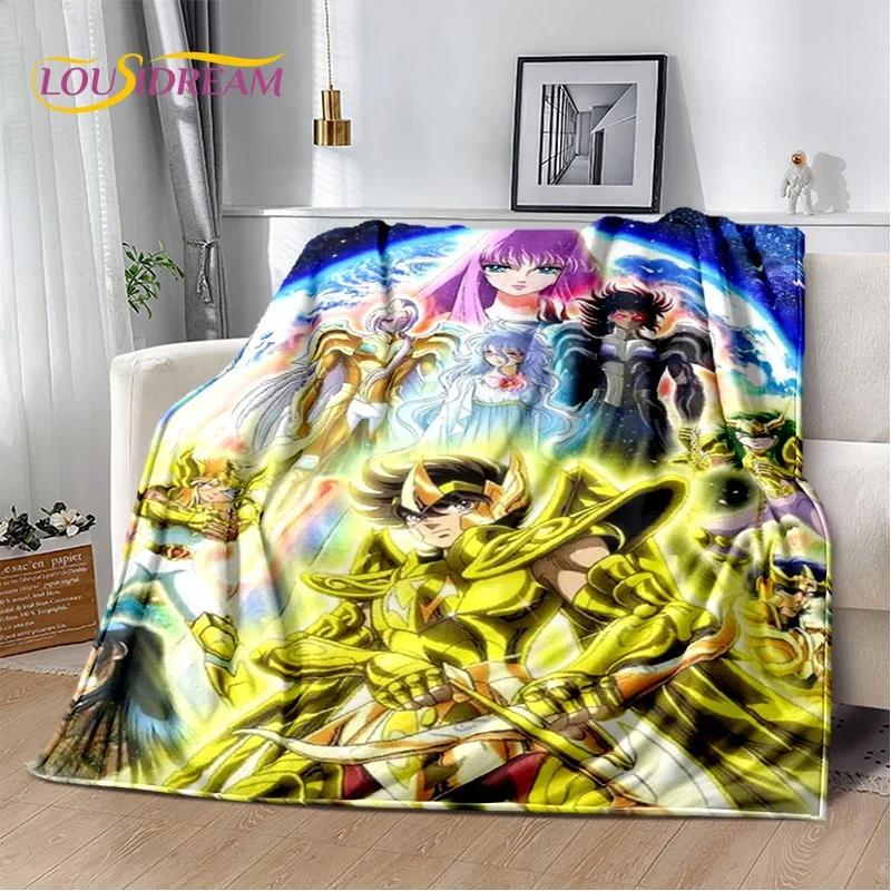 Cartoon Saint Seiya 3D Retro Soft Flannel Blanket for Beds Bedroom Sofa Picnic,Throw Blanket for Cover Outdoor Leisure Nap Gift