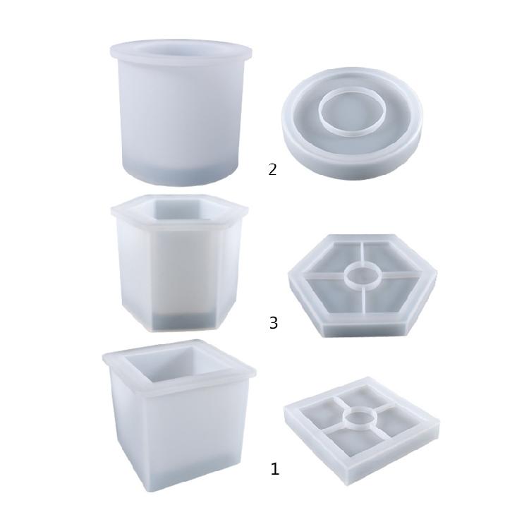 Planter Vase Flowerpot Handcraft Soap Candle Plate Resin Mold Silicone Mould