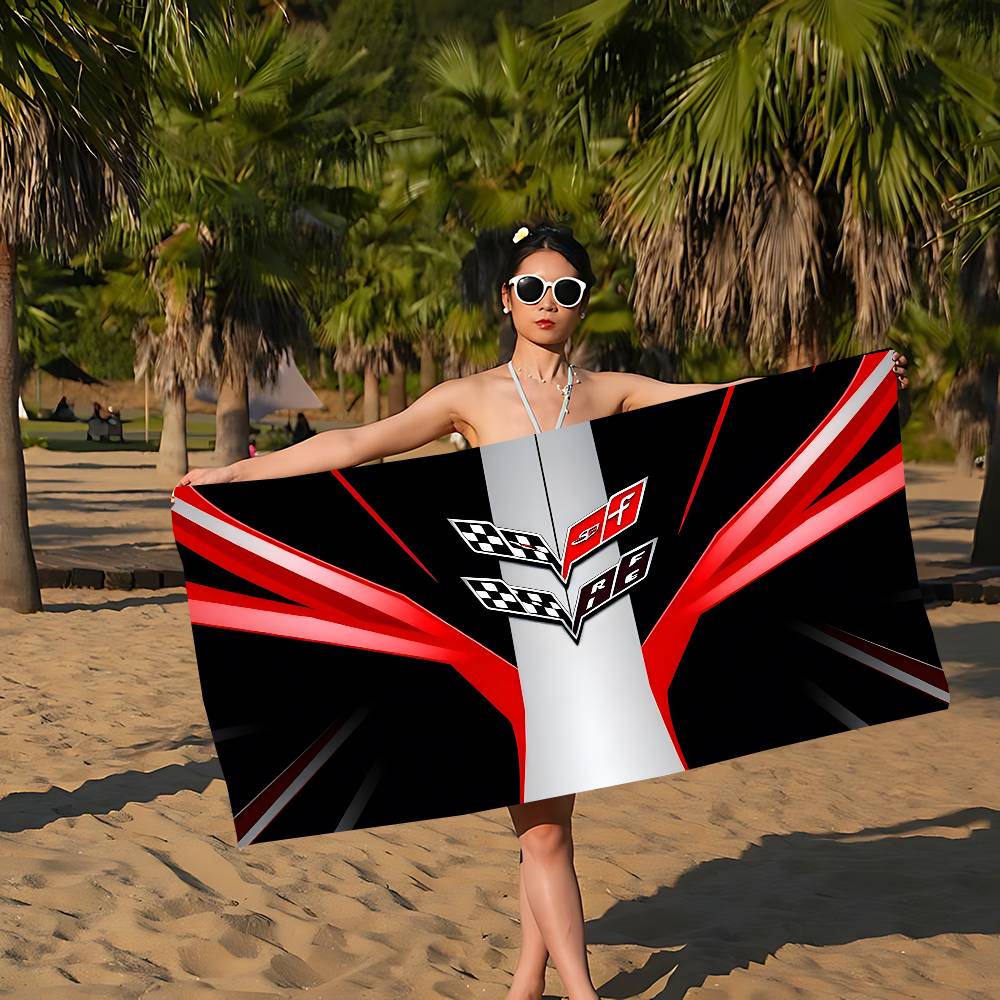 C-Corvette Sporty-American Anime Beach Swimming Towel Soft Absorbent Washcloth Children's Gifts for Kids Travel Camping Gym