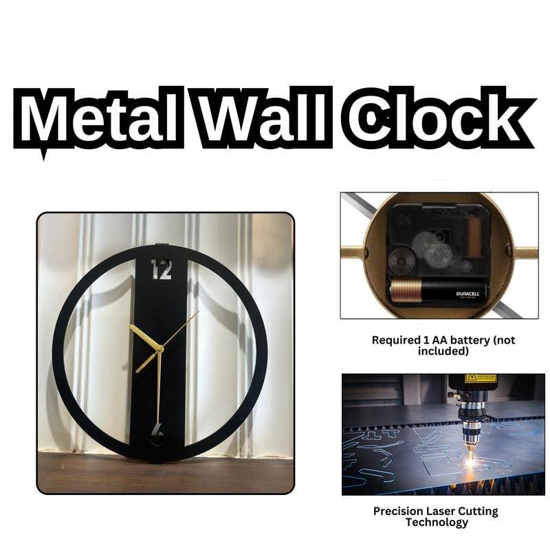 Stylish Modern Classic Design Wall Mount Clocks | Elegant 12-Inch Wall Hanging Timepiece for Home, Office, Living Room, Bedroom Decor (Modern Design)