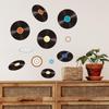 Classic Music Record Self-Adhesive Wall Stickers for Bedroom, Living Room, Entryway, Dormitory, and Home Decor.