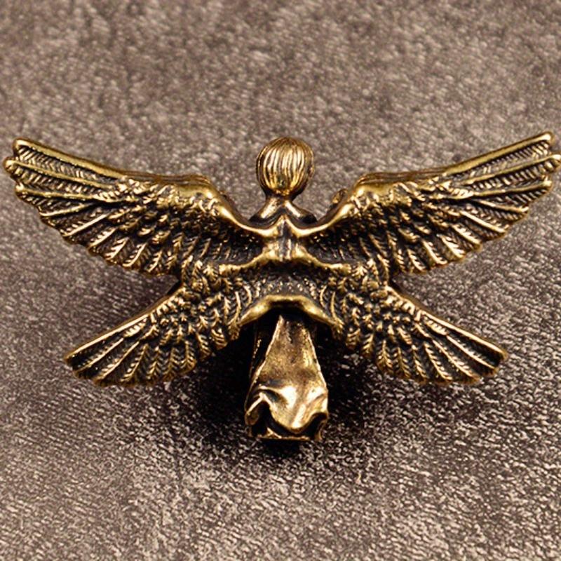 Copper Six Winged Angel God Love Cupid Statue Small Ornaments Brass Angel Figurines Desktop Decorations Home Decors Accessories