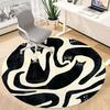 1pc Black Cats Office Round Area Rug, Indoor Mat Suitable For Office, Under Office Chairs Bedroom Living Room Home Decor, Room Deco