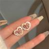 Explosive Sweetheart~ Pink Love Full of Diamonds Exquisite Earrings Women's Niche Design Girls' Stud Earrings Temperament Trend