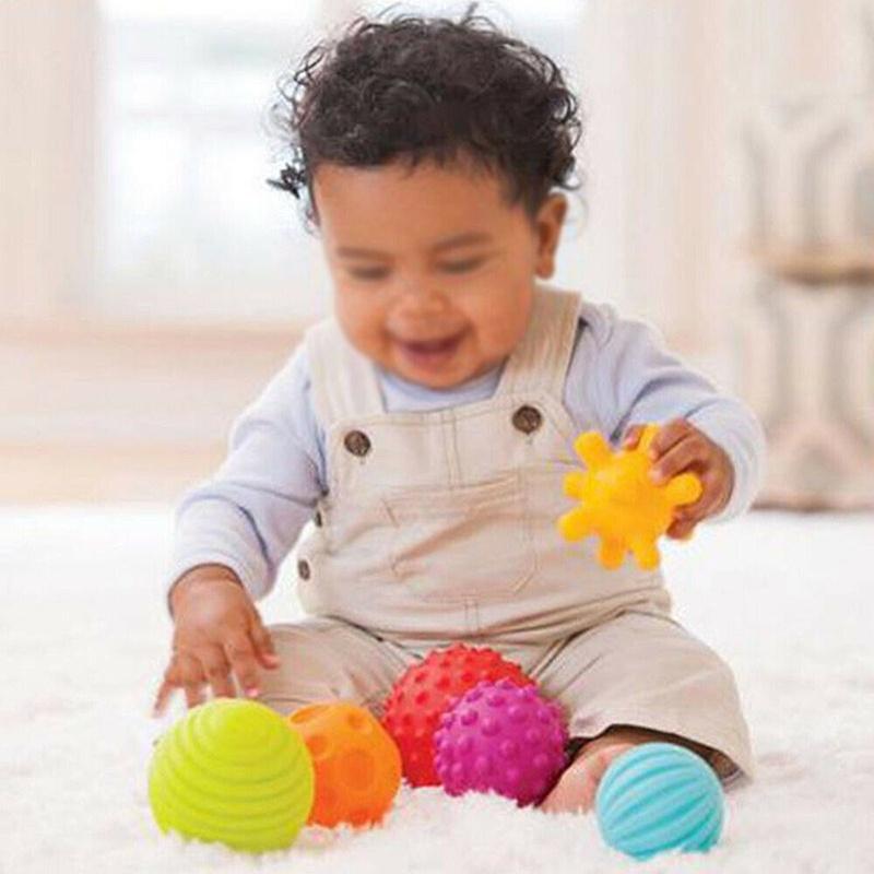 6pcs Baby Soft Massage Sensory Development Puzzle Ball Sound Toys For Infants